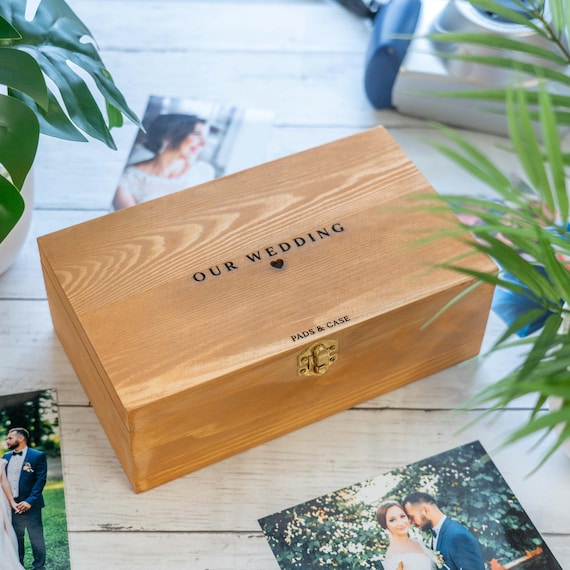 The Perfect Wooden Keepsake Box, Personalised Wedding Memories, Wooden Chest, Special Occassion Memories, Photo Storage, Protective Varnish