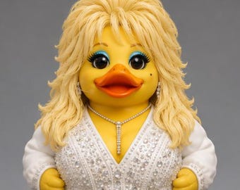 3D Printed Hand-Painted Duck, Dolly Parton Inspired Collectible