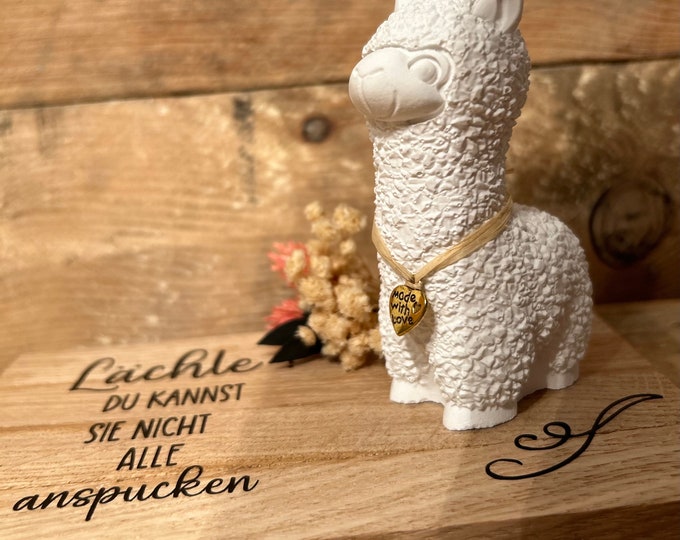 Wichtel Oder Alpaka-Figur Mit Spruch-Schild – Handgegossene Keraflott-Figur, Lustige Deko & Geschenkidee