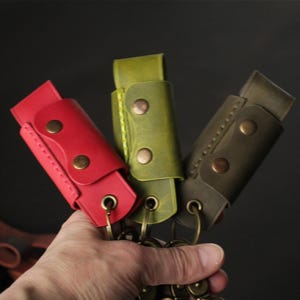 key case/ leather key case/ key wallet/ key holder/ leather key holder/ gift for him/ gift for her image 14