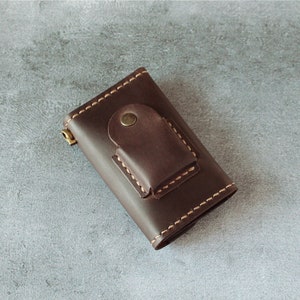 Cartera de cuero para llaves para hombre, funda de cuero para llaves hecha a mano, billetera para llaves