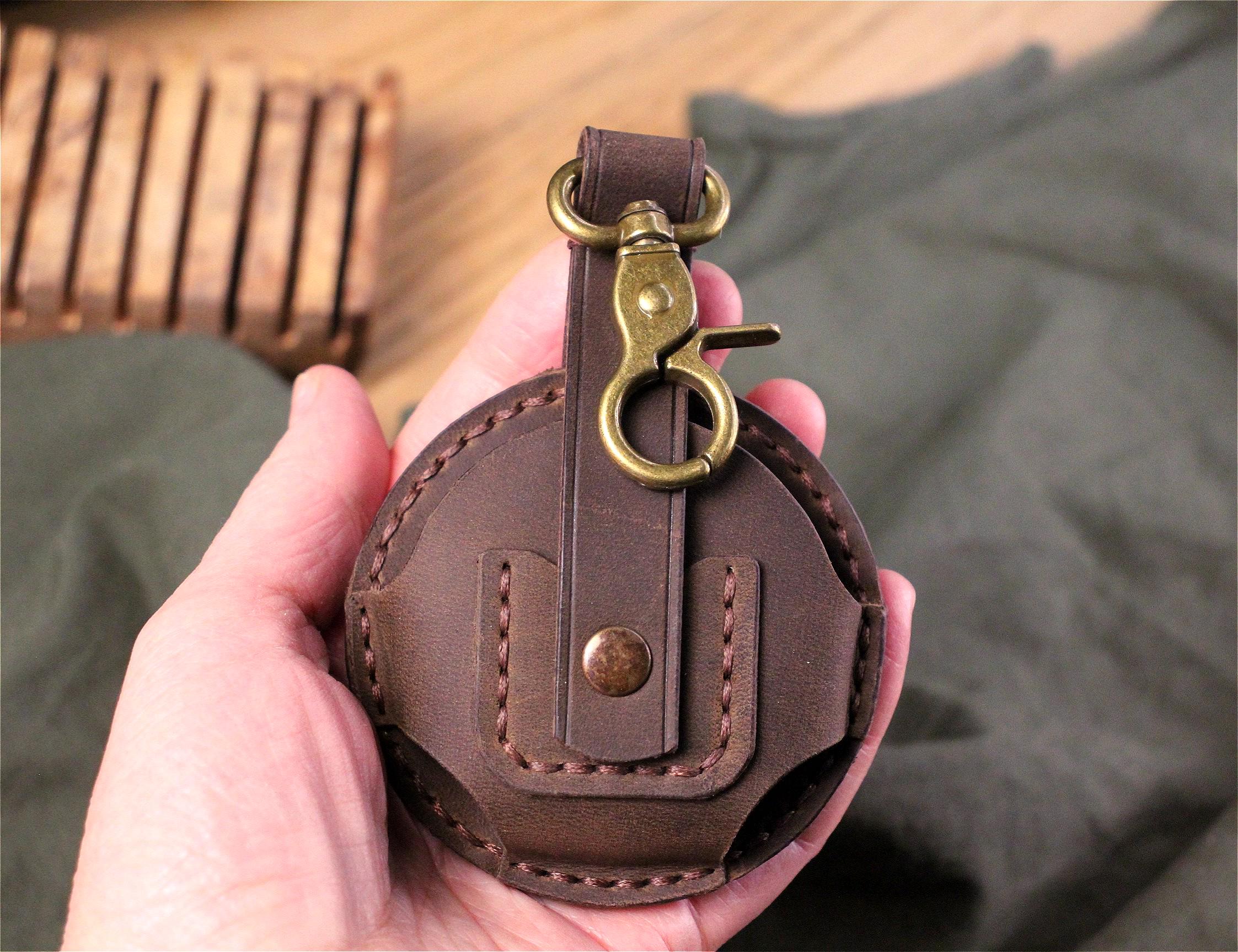 Leather Camera Lens Case / Leather Camera Lens Cap Holder / Lens Cap Holder