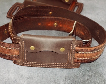 leather belt wallet/leather small wallet/travel leather wallet/mini wallet/minimalist wallet