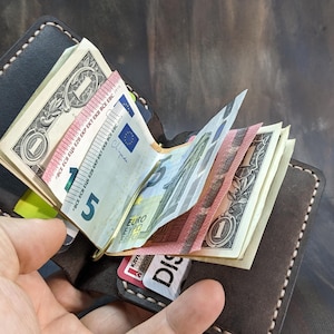 clip de dinero / billetera de cuero / billetera de hombre personalizada