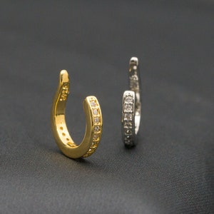 Boucles d'oreilles en forme de pavé cubique en or / Boucles d'oreilles en forme de conque / Manchettes en forme de conque / Bijoux d'oreille sans piercing / Boucles d'oreilles en argent / Boucles d'oreilles minimalistes(32)
