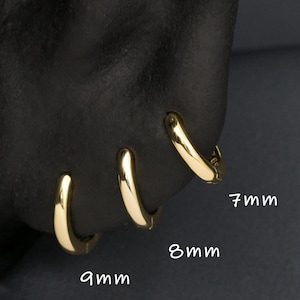 Aros pequeños de plata 925 / Aros Huggie / Aros mini / Aros con 2.º y 3.er agujero / Aros minimalistas / 100 % plata 925 (31)