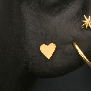 Titanium Heart Stud / 16g 18g 20g Threadless Push Pin / Tragus Cartilage Helix Conch Daith Piercing Stud / Hypoallergenic / Medusa(26)