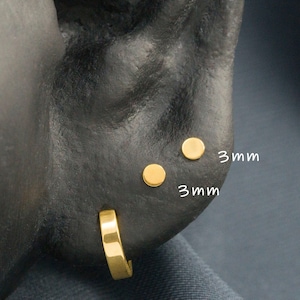 16G 18G 20G IMPLANT GRADE Tiny Circle Stud / Threadless Push Pin Stud /  3mm 4mm Tragus Cartilage / Steel Color(20)
