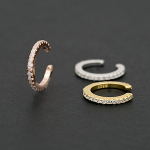 Boucles d'oreilles en forme de pavé cubique en or / Boucles d'oreilles en forme de conque / Manchettes en forme de conque / Bijoux d'oreille sans piercing / Boucles d'oreilles en argent / Boucles d'oreilles minimalistes(32)