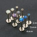 16G 18G 20G IMPLANT GRADE Tiny White Blue Purple Opal Threadless Push Pin Stud / Bezel Round 2mm 3mm 4mm Tragus Cartilage / Steel Color