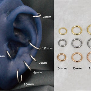 16G, 18G, 20G 316L Surgical Steel Tiny Hoop Earring / Helix Conch Cartilage Tragus Daith Hoop / Nose Hoop / Tragus Hoop / Seamless Hoop