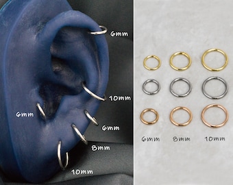 16G, 18G, 20G 316L Boucle d’oreille minuscule en acier chirurgical / Helix Conch Cartilage Tragus Daith Hoop / Nose Hoop / Tragus Hoop / Seamless Hoop