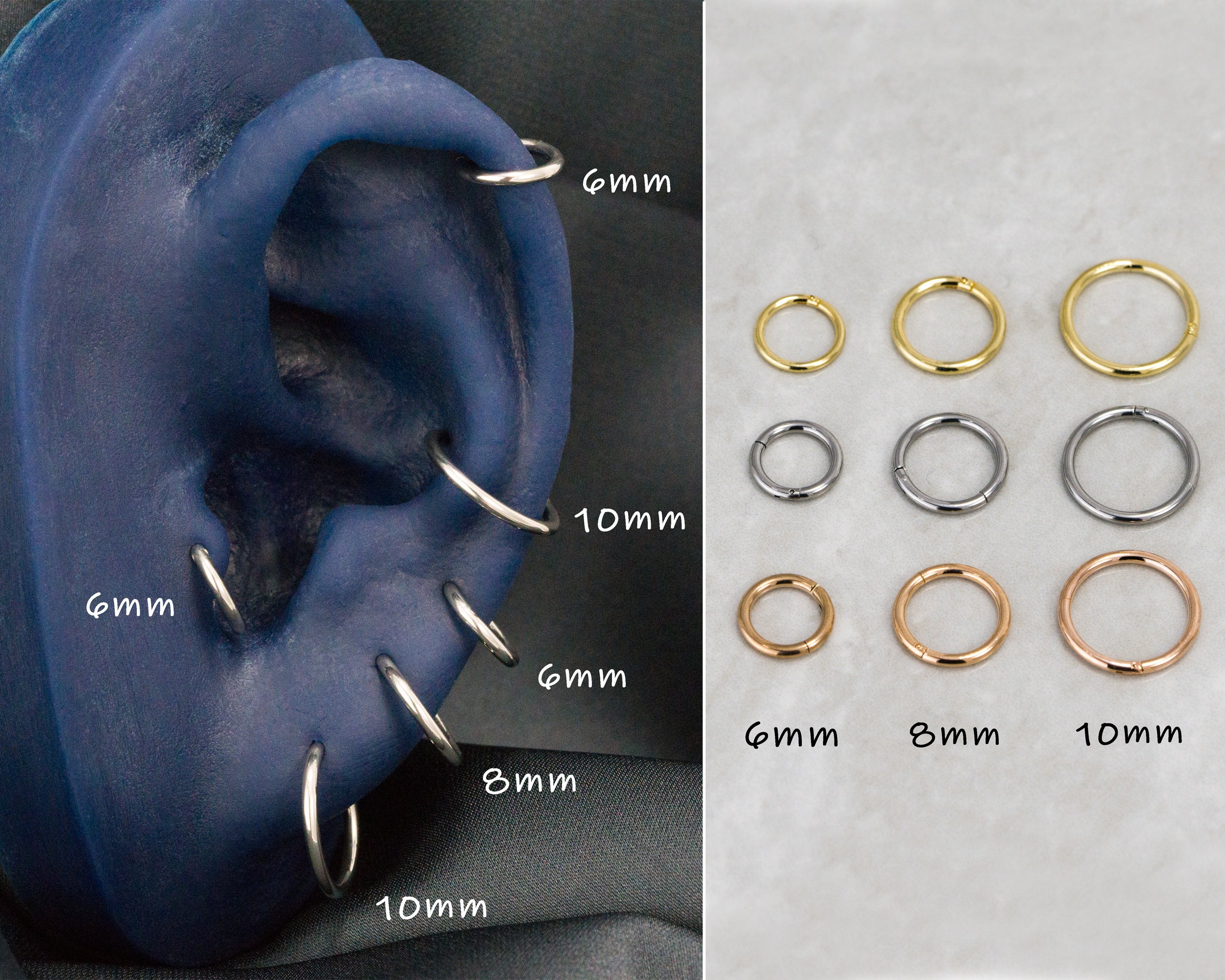  2Pcs Cartilage Earring 16g Black Surgical Steel