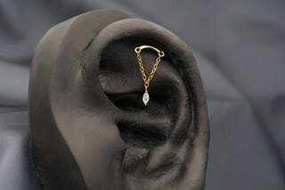 Orecchini A Catena Con Doppio Cerchio In Argento 925 Con Zirconia - Pendenti A Goccia Per Donne, Ipoallergenici, Regalo