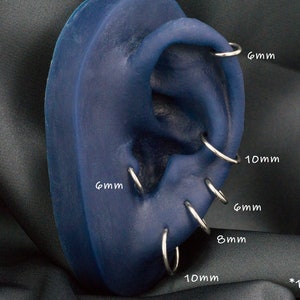 16G, 18G, 20G 316L Surgical Steel Tiny Hoop Earring / Helix Conch Cartilage Tragus Daith Hoop / Nose Hoop / Tragus Hoop / Seamless Hoop(24)