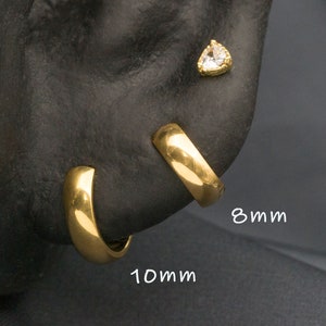 16G 20G Titanium Wide Tiny Hoop Earrings / Cartilage Helix Conch / Huggie Hoops / Mini Hoop Earrings / Hypoallergenic / Handmade Jewelry(21)