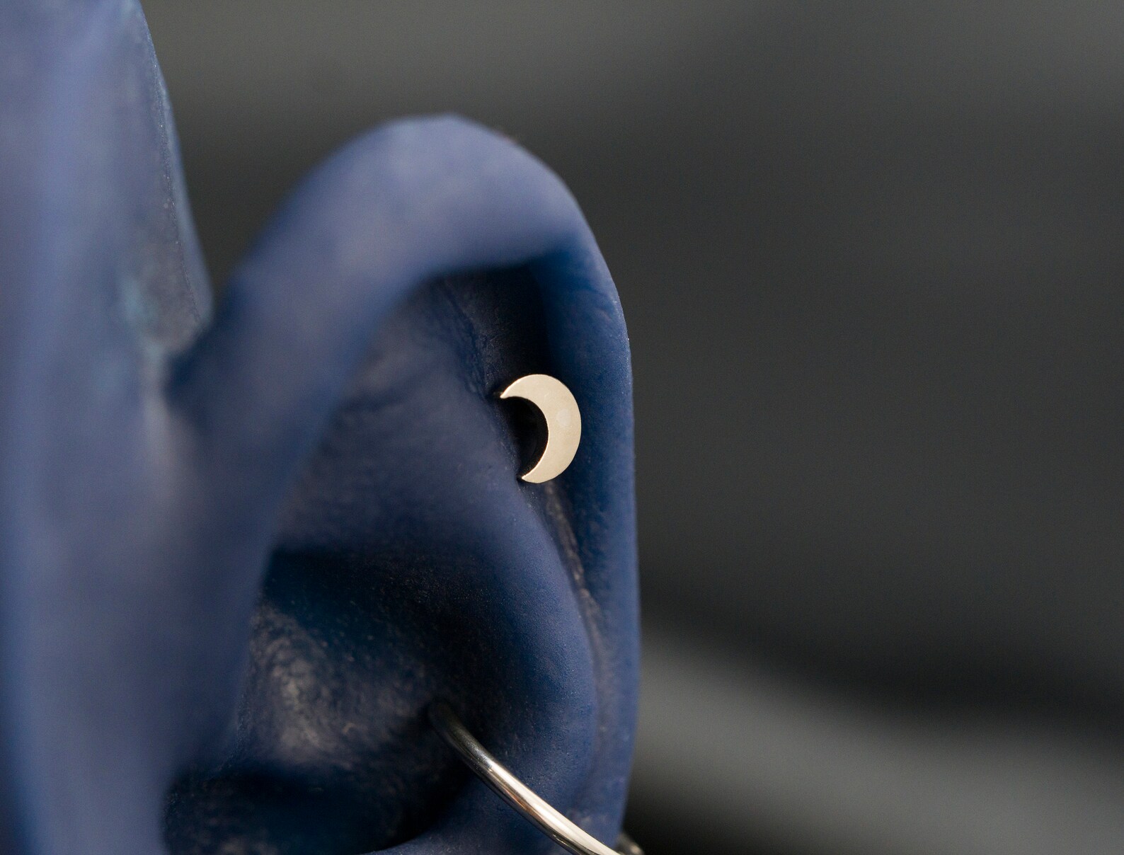 16G IMPLANT GRADE Crescent moon Piercing / Crescent moon Etsy