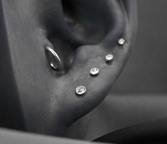 OUFER Helix Piercing zirconia cubica cartilagine trago piercing donna daith helix piercing orecchio