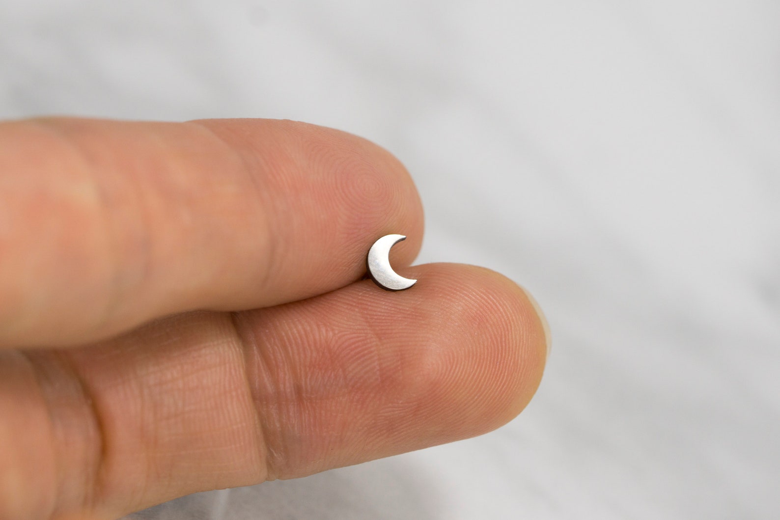 16G IMPLANT GRADE Crescent Moon Piercing / Crescent Moon Etsy