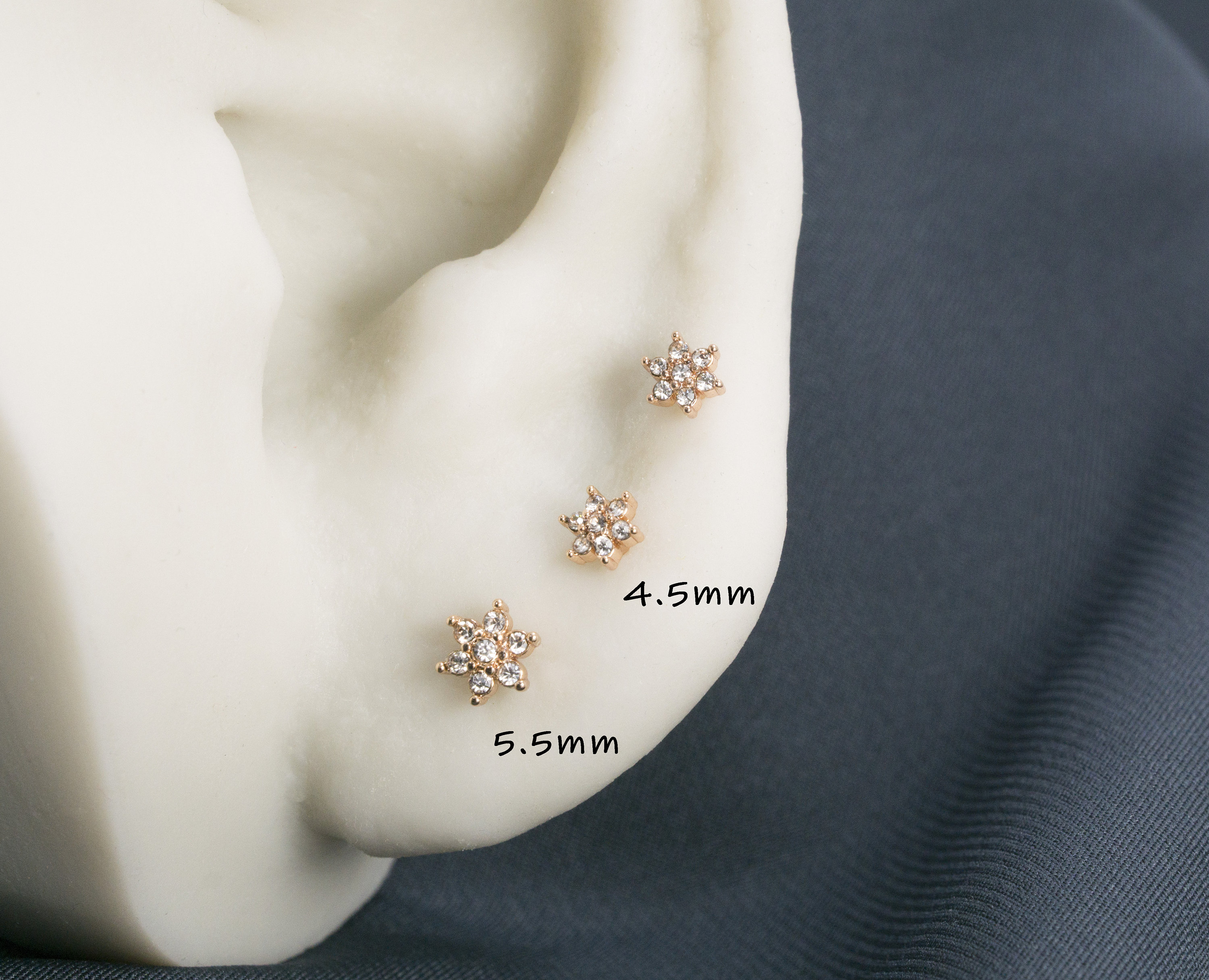 Set 3 Paia Orecchini A Bottone In Argento Sterling 925 Per Multipiercing - Ipoallergenici, Bianco E Nero