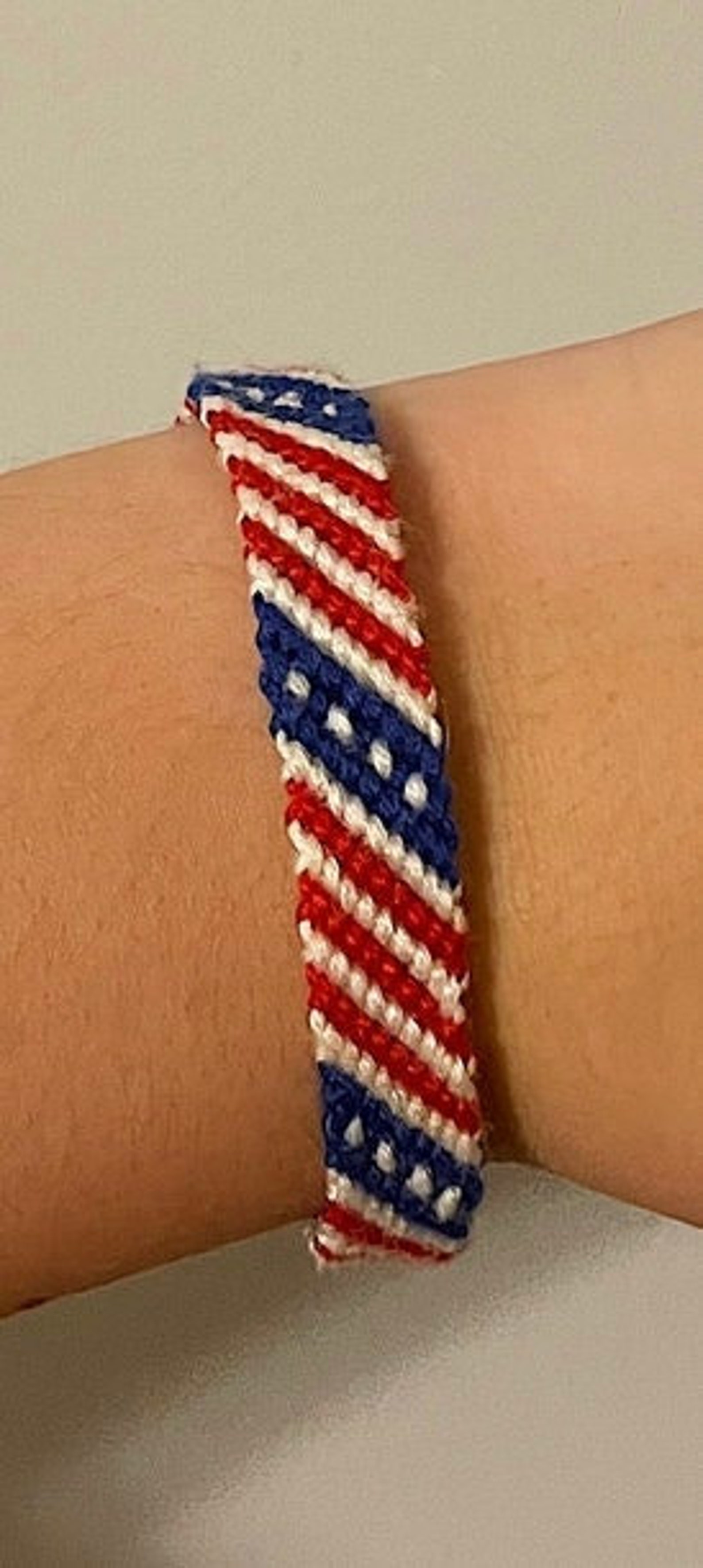 American Flag Friendship Bracelet Etsy