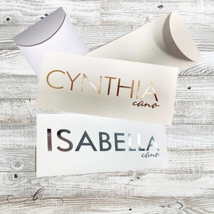 10 Personalized Envelopes with foil finish, size 6.50 x 3.25