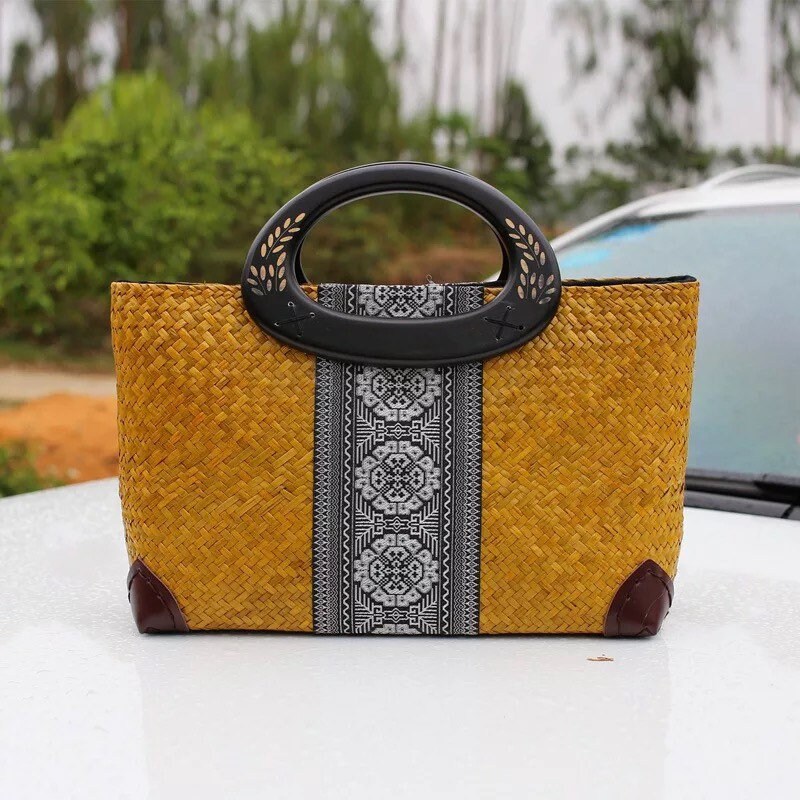 Handgefertigte große Rattan Tote | Etsy