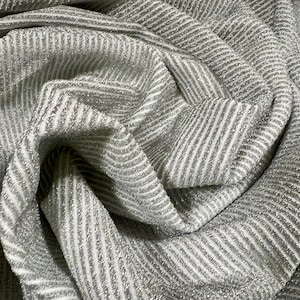Metallic Ottoman rib Stretch spandex jersey fabric, per metre - silver lurex