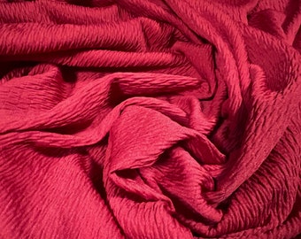 Sheared bodycon spandex stretch jersey fabric, per metre - plain - winter red