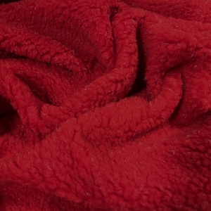 Borg Faux fur fabric, per metre - plain - red