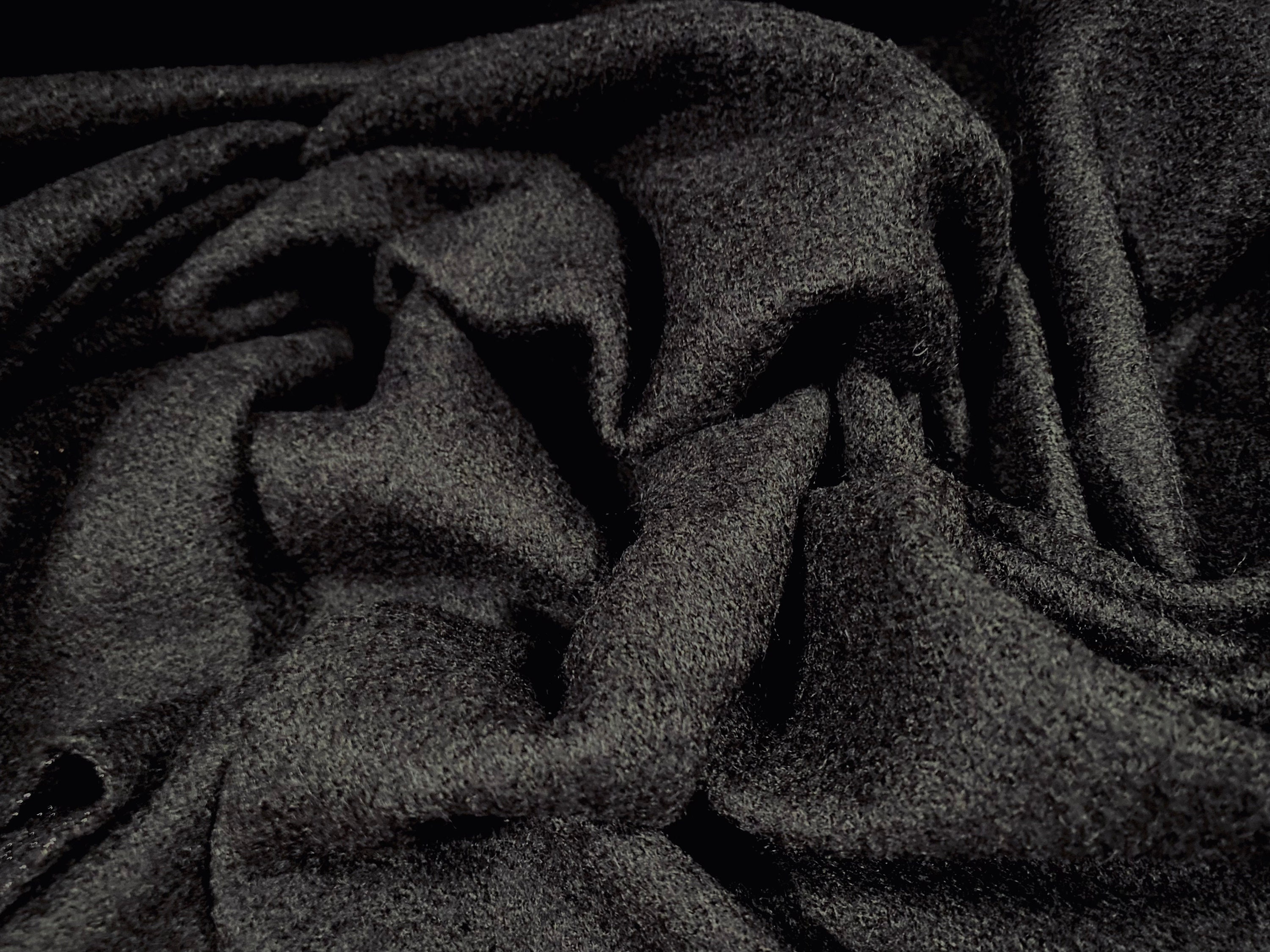 Wool Blend Heavyweight Woven Fabric, per Metre Plain Black -  Ireland