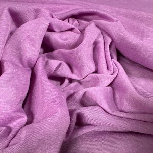 Soft handle single jersey fashion fabric, per metre - slub - lilac