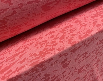 Viscose blend burnout devoré single jersey fabric, per metre - raspberry