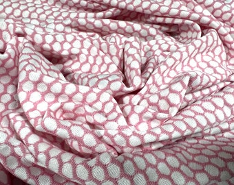 Tela de vestir de punto jersey, por metro - jacquard de nido de abeja - rosa y blanco