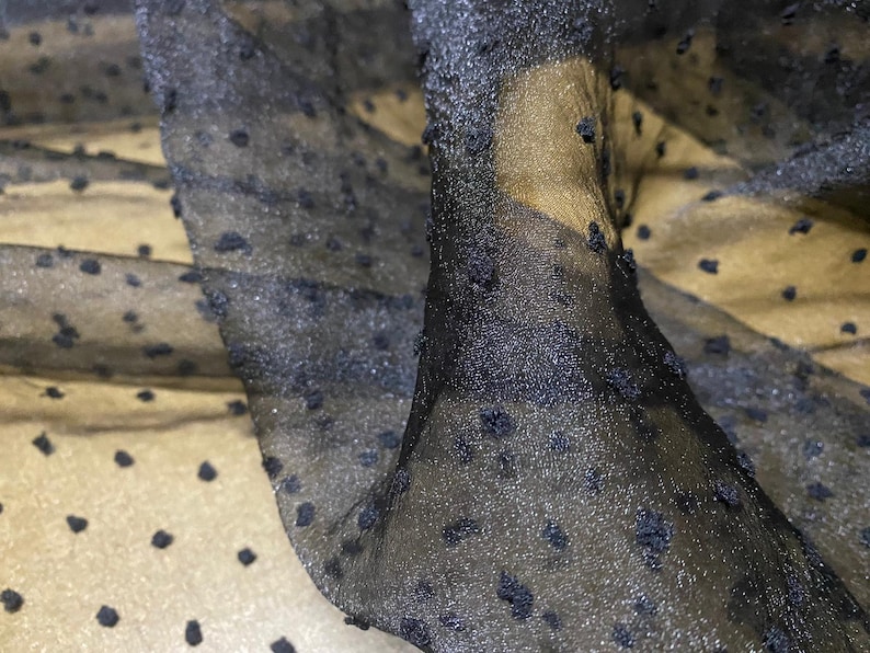 per metre Dobby organza fabric black