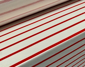 red and white striped jersey fabric