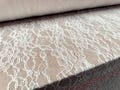 Stretch spandex lace fabric, per metre - flower design - ivory