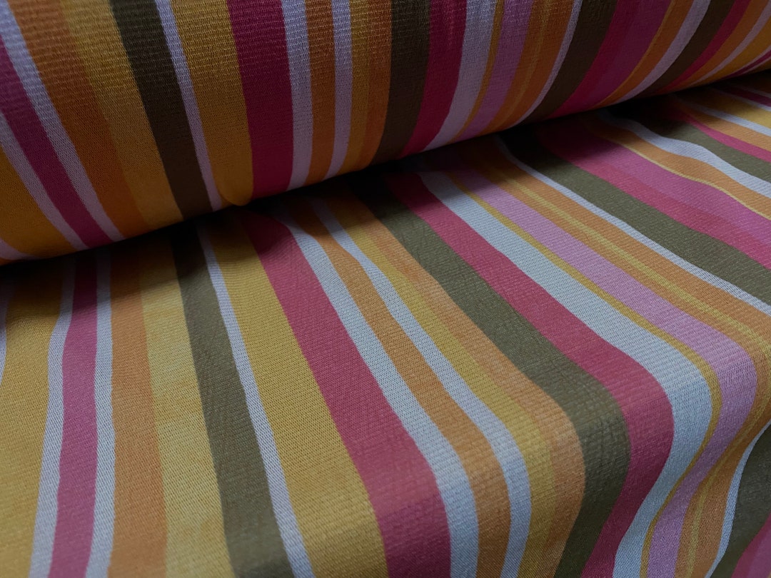 Helenca Thread Stretch Helenca Mesh Fabric, Sheer, per Metre - Block Stripe Print ...