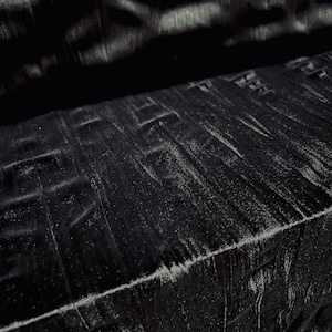 Spandex velvet velour stretch fabric, per metre - bamboo design - black