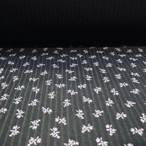 Spandex rib jersey fabric, per metre - black with lilac floral ditsy print