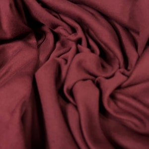 Cotton interlock soft jersey fabric, per metre - plain - burgundy