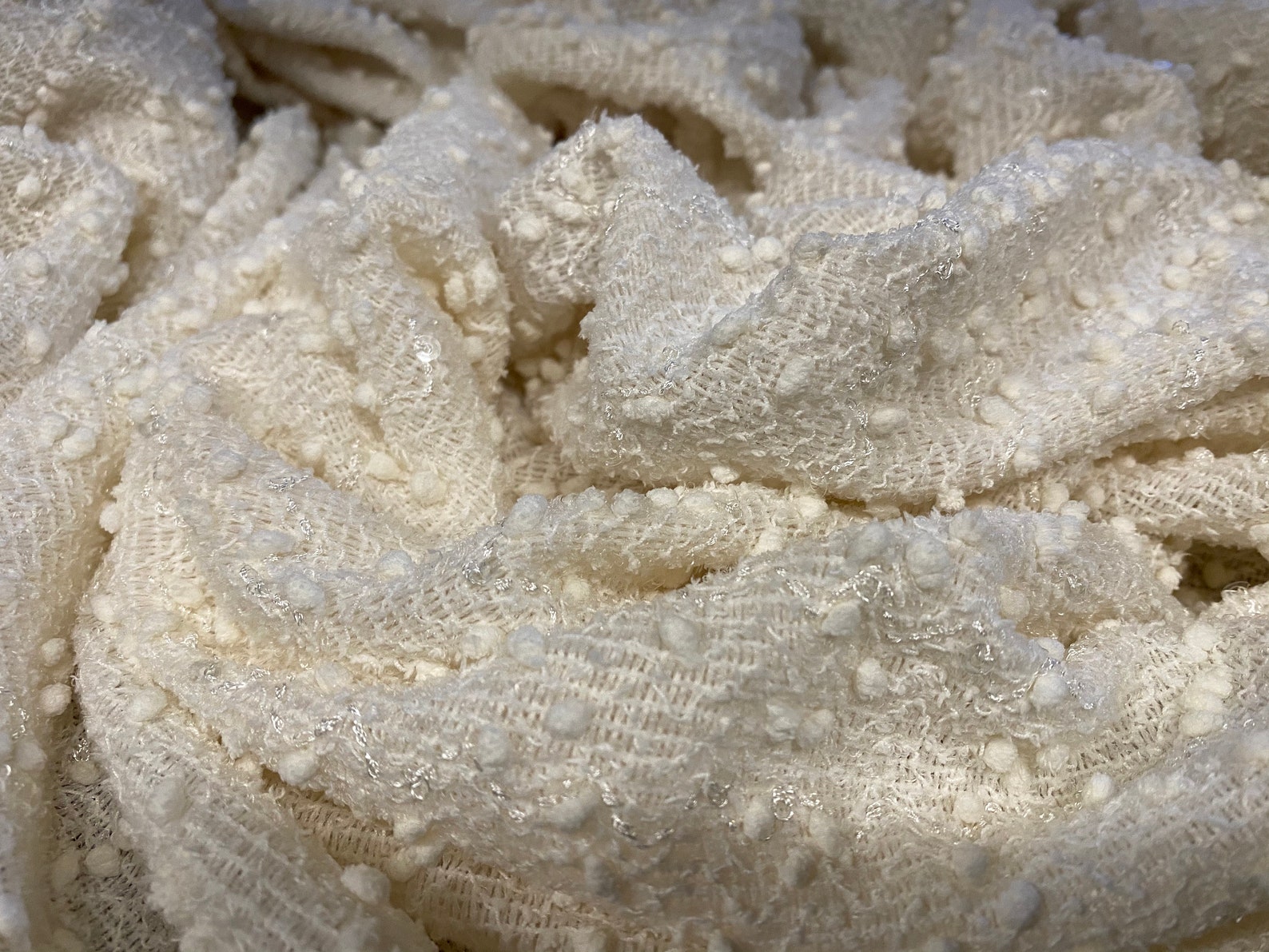 Bouclé knitwear jersey dress fabric with sequins per metre Etsy