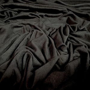 Viscose spandex stretch single jersey fabric, per metre - plain - black
