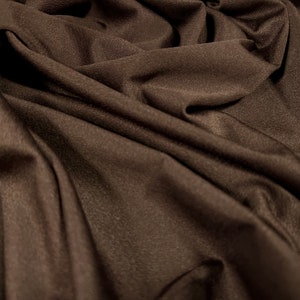 Stretch Spandex Crepe Single Jersey Stoff, pro Meter - uni - schokobraun