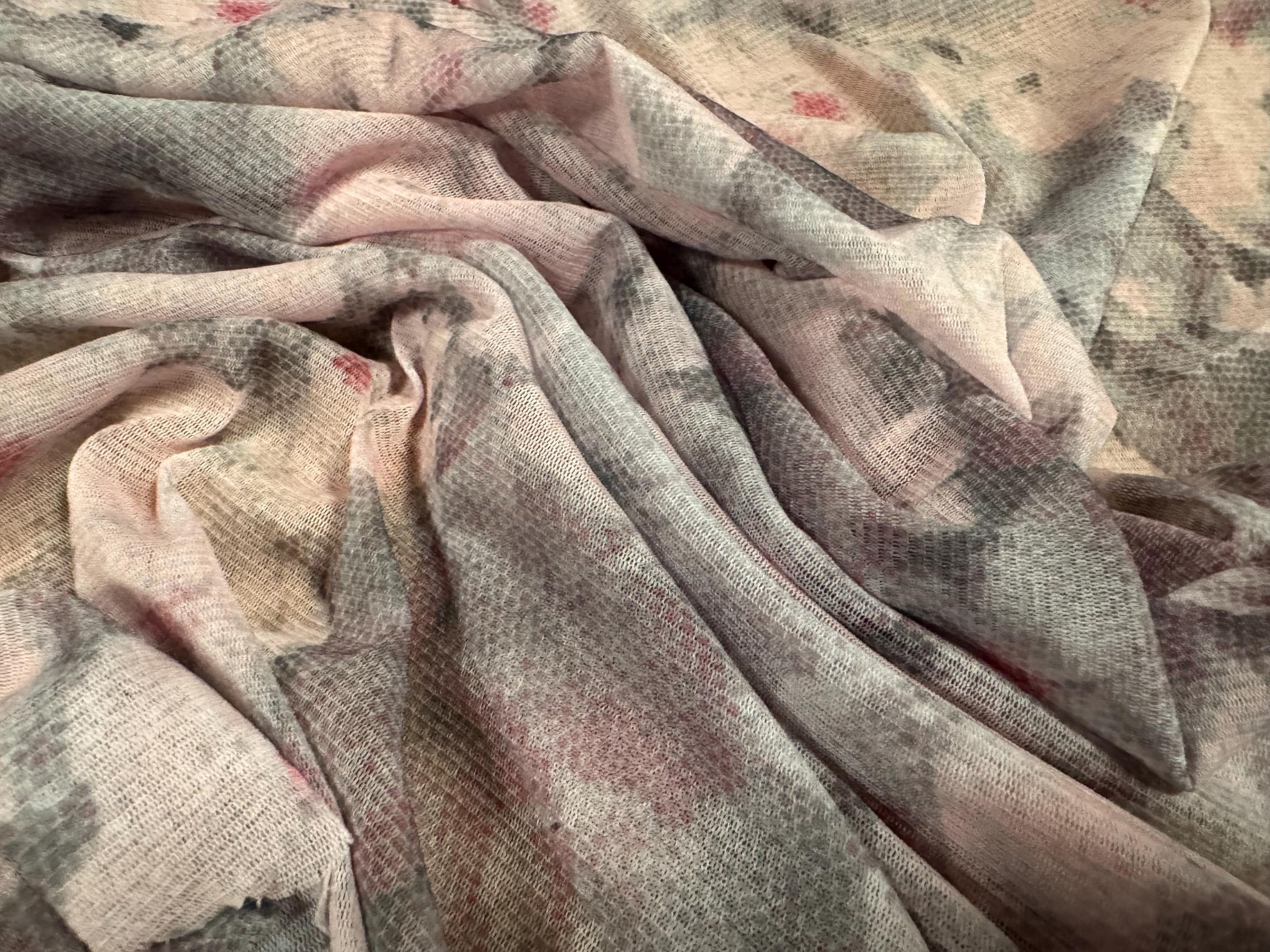 Helenca Thread Stretch Helenca Mesh Fabric, Sheer, per Metre - Flower Print - Grey ...