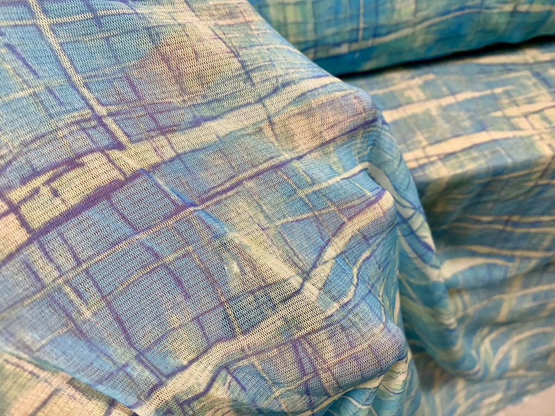 Helenca Thread Stretch Helenca Mesh Fabric, Sheer, per Metre - Abstract Check Print ...