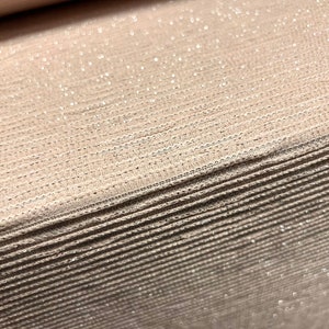 Metallic pleated jersey fabric, per metre lurex sparkle skin tone & silver image 2