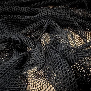 Fishnet mesh net fabric, per metre - diamond - black