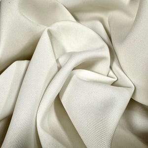 Plain weave twill trouser weight fabric, per metre - white