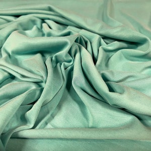 Powder touch single jersey dress fabric with comfort stretch, per metre - plain - aqua green